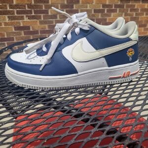 Nike Air Force 1, White & Blue, Youth Size 4.5 U.S.
